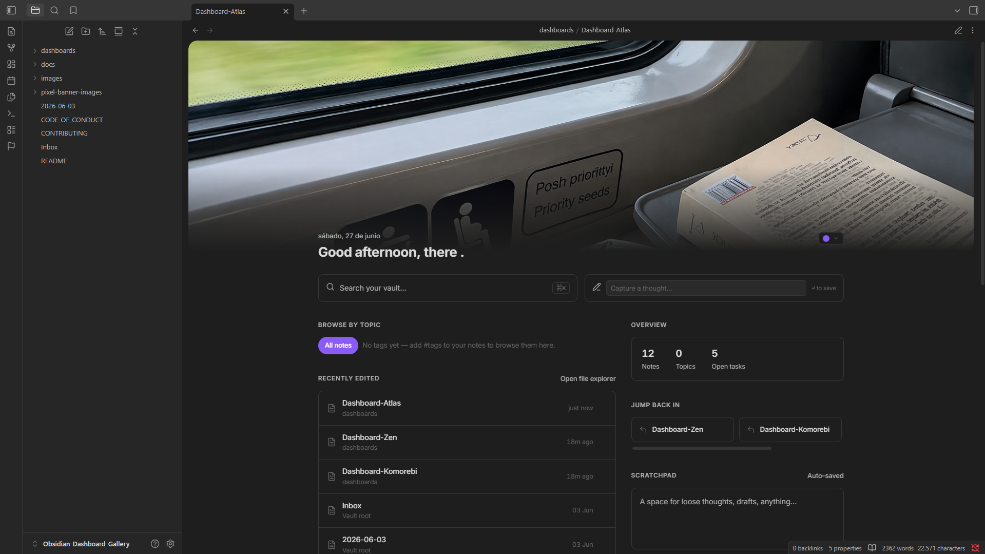 Dashboard Atlas